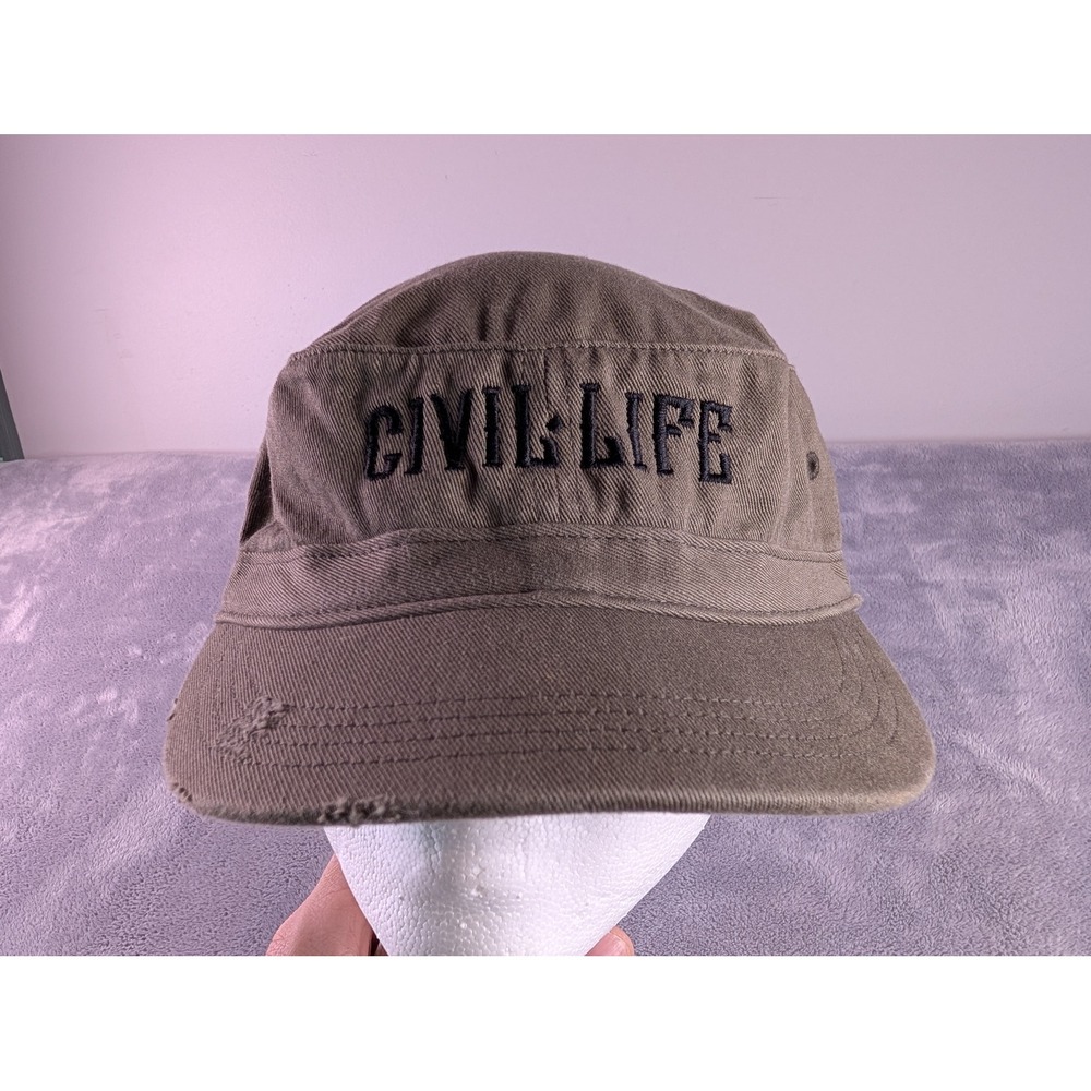 District Civil Life Military Cadet Hat Olive Green Cotton Adjustable DT605